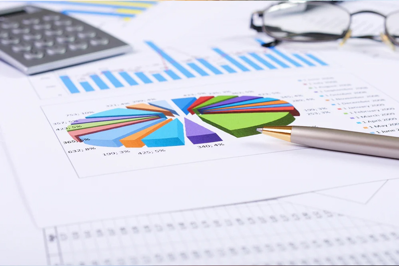 Pie Chart showing credit card entry data that is included in the bookkeeping services.